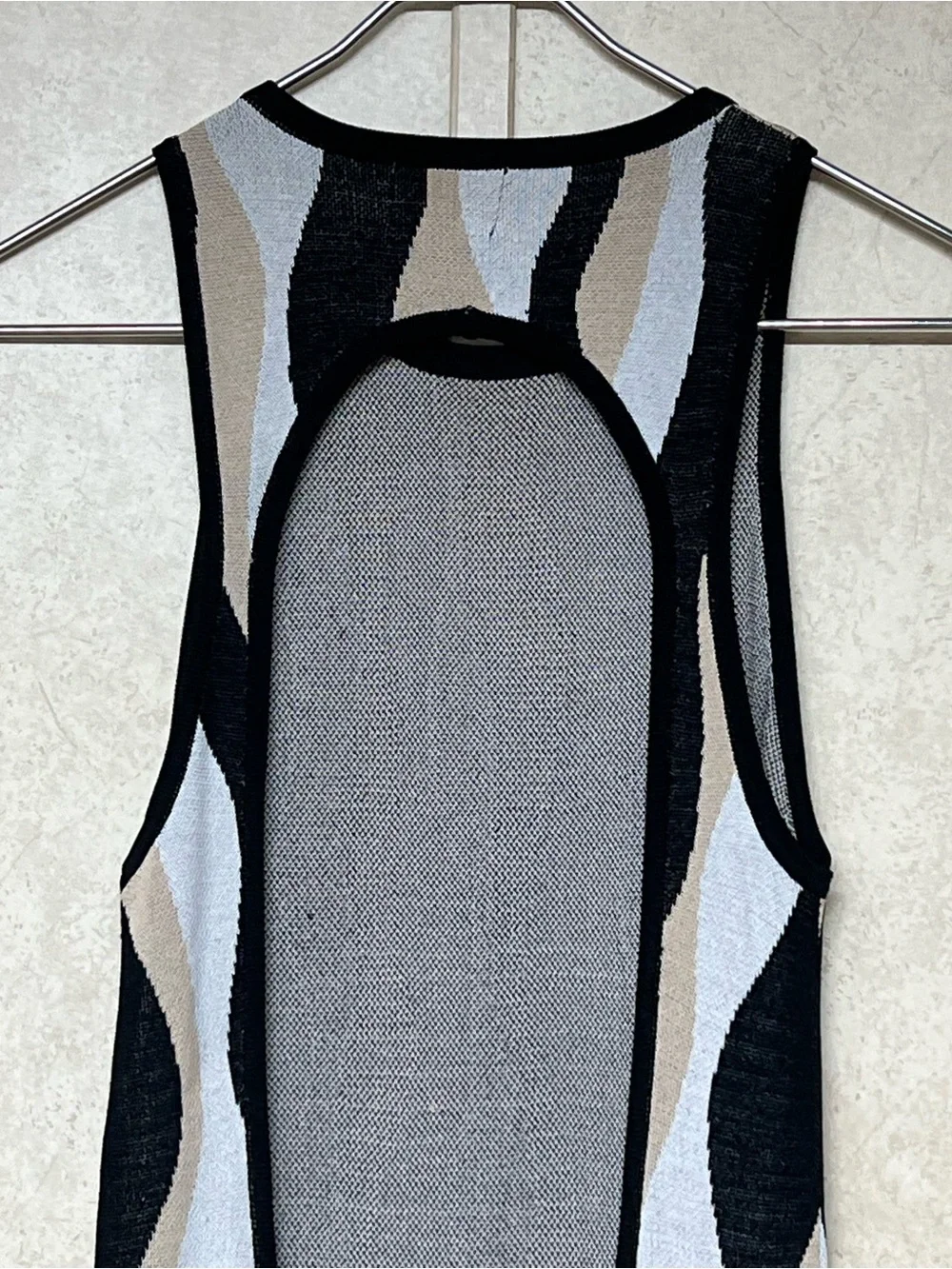 Show Me Your MuMu Sweeney sweater dress squiggle stripe knit dress open back - Picture 7 of 12